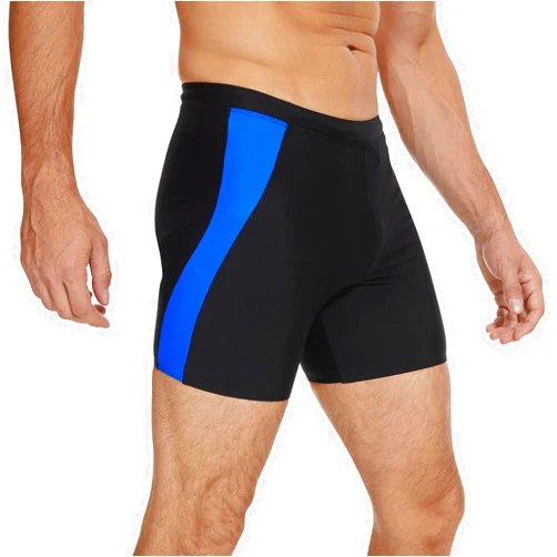 Jonathan Swim Men's Swimsuit Square Leg Splice 5 Inch Inseam Stretch Swimming Jammer Trunks with Drawstring and Front Liner