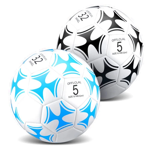 HyDren 2 Pcs Soccer Balls with Pump Official Size Soccer Ball Youth Adult for Game Training Back to School Indoor Outdoor Sport Gift