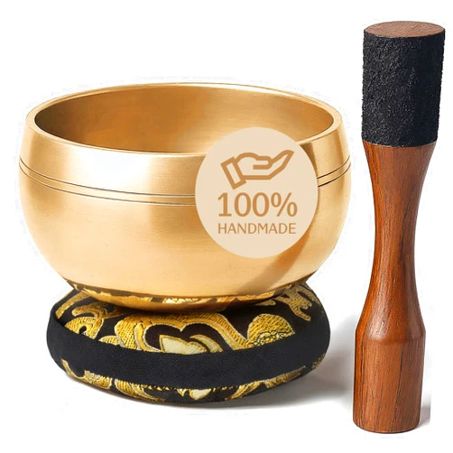 Silent Mind Tibetan Singing Bowl Set – Easy to Play & Beginner Friendly Meditation Bowl with Cushion & Mallet | Stress Relief & Mindfulness | Gift-Ready