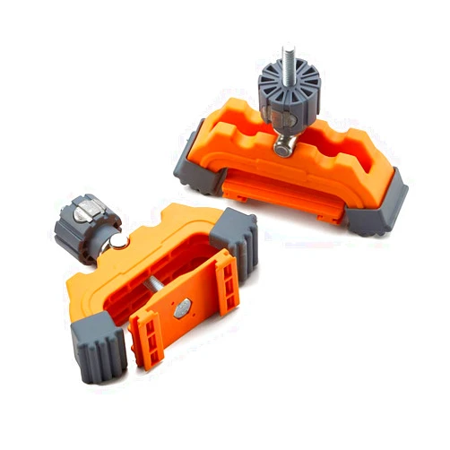 BORA Track Clamps, Securely Cut Any Angle with WTX and NGX Clamp Edge Systems, Saw Guide Accessory for Woodworking, Carpentry, DIY, Two-Pack, 542011, Black Orange