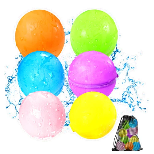 KOKODI Reusable Water Balloons Quick Fill Self Sealing, Refillable Water Bombs for Kids Adults, Latex-Free Silicone Splash Water Ball for Summer Fight ball Game Pool Party Beach Outside Toy activities