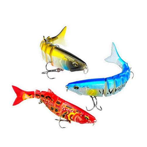 LNOJENR Premium Fishing Lures, Multi Jointed Swimbait, Slow Sinking Bionic Swimming, Lifelike Fishing Swim Baits with a Tackle Box, Freshwater Saltwater Hard Lure Kit for Trout Perch (3 PCS) SL-B