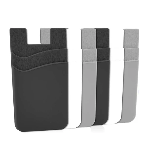 Senose Phone Card Holder, Phone Wallet Stick On Double Pocket for Back of Phone Silicone Credit Card, Business Card & Id Compatible for iPhone Samsung Galaxy Any Smartphone Pack of 6