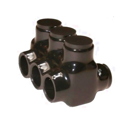 Morris Products 97613 Black Insulated Multi-Cable Connector - Dual Entry 3 Ports 4-14 Wire Range, 5-Pack