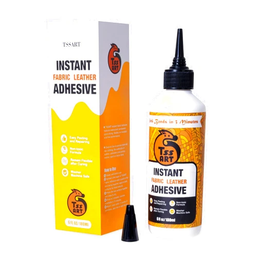 TSSART Instant Fabric Adhesive - Fast Drying Fabric and Leather Glue for Repairing and Patching, Strong Bonding Waterproof and Flexible - White, 6 fl oz