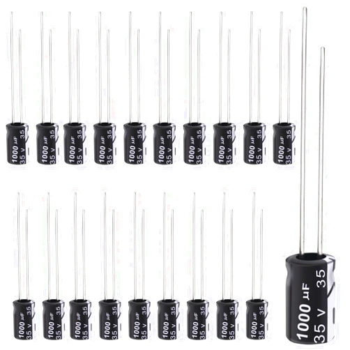 Tnisesm 20Pcs 1000UF 35V Electrolytic Capacitor 1000 UF MFD 35 Volt with Aluminum Radial Leads