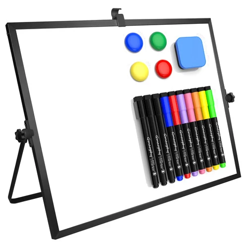 GMAOPHY Dry Erase White Board, 16 x12 Inch Magnetic Whiteboard with Stand, Portable Double-Sided White Board Easel with 10 Markers 4 Magnets 1 Eraser, Desktop Dry Erase Board for Work School Memo to Do List