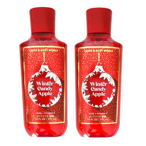 Bath & Body Works Bath and Body Works Winter Candy Apple Shower Gel Gift Sets 10 Oz 2 Pack (Winter Candy Apple)