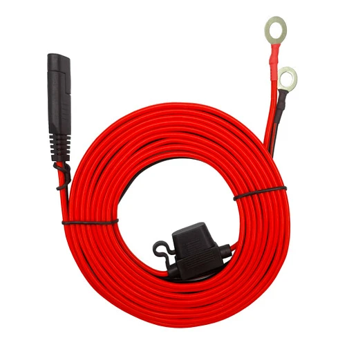 AEISVIK SAE Connector to Ring Terminal - 12ft SAE Plug to Battery Ring Terminal Harness Cable Solar Panel Cord Extension Adapter 12V 24V 2 Pin Quick Connect and Disconnect 16AWG Wire 15A Fuse