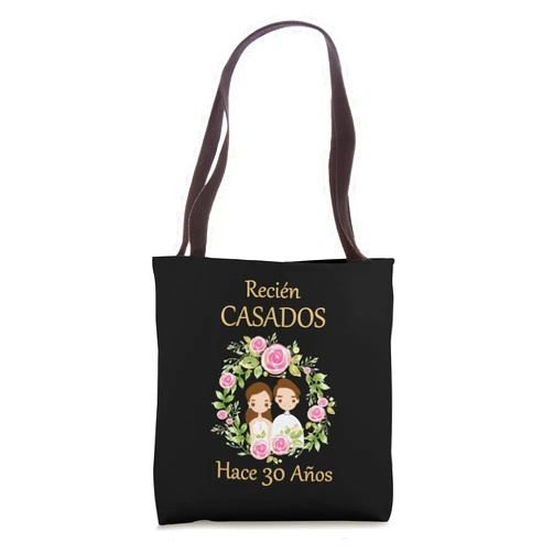 Día de la boda, aniversarios y compañía. Recièn Casados Hace 30 Años 30º aniversario de boda Tote Bag