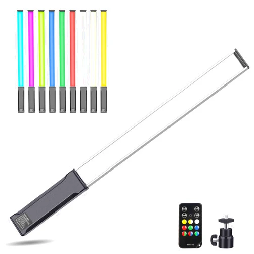 Hagibis RGB Photography Light Wand, Handheld LED Video Light 9 Colors, with Built-in Rechargable Battery and Remote Control, 1000 Lumens Adjustable 3200K-5600K