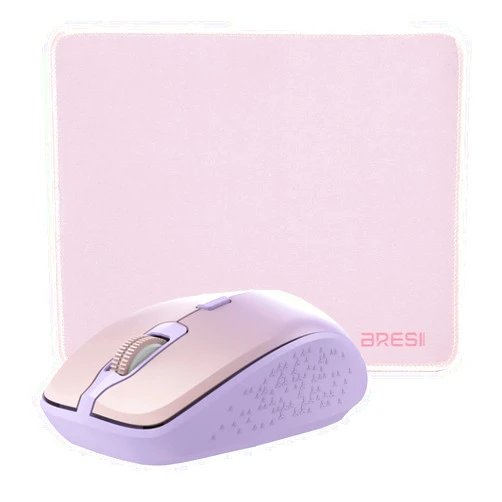 BreSii Wireless Mouse for Laptop, Portable Mouse with Mouse Pad 2.4G/BT 3 Adjustable DPI and USB Nano Receiver for PC Notebook Desktop Computer Mac (purple)