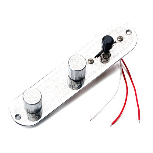 Alnicov Guitar Fully Loaded Control Plate Pre Wired 3 Way Control Plate With Wiring Harness For Fender Tele Telecaster Electric Guitar,Chrome
