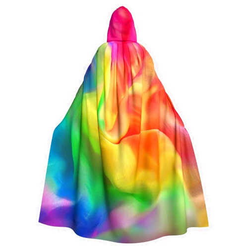 Jyckat Tie Dye Rainbow - Cosplay Robe Costume Hooded Cloak, Halloween Cosplay Costume Robe Cloak Cape