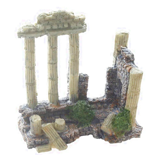 emours Aquarium Decoration Fish Tank Landscape Ornament Vintage Ruins Roman Column