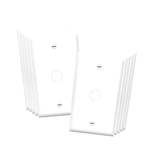 ENERLITES 1 Gang 0.406 Inch Hole Telephone/Cable Wall Cover, Fade Resistant Unbreakable Polycarbonate with Smooth Surface, 8661-W-10PCS,White, 10 Pack, 0.406