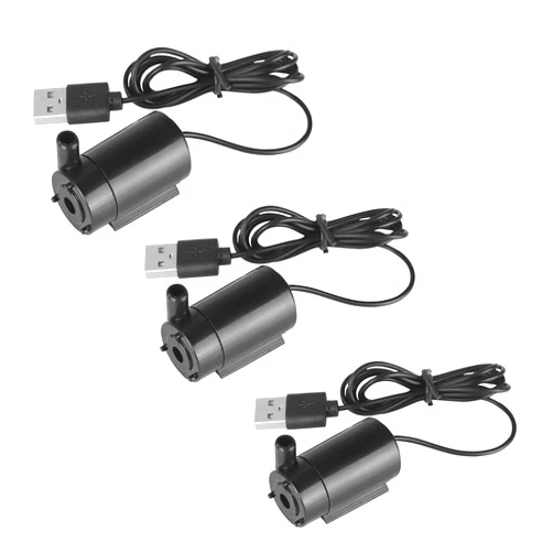 SIPYTOPF 3Pcs DC 3-5V USB Micro Submersible Mini Water Pump for Aquariums Fish Tank Pond Fountain Hydroponics Garden (Black)
