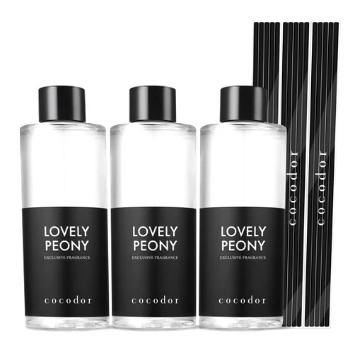 Cocod'or COCODOR Reed Diffuser Oil Refill/Lovely Peony/6.7oz(200ml)/3 Pack/Aroma therapy, Home Fragrance, Scented Oils, Oils for Reed Diffuser, Office Décor, Decoration