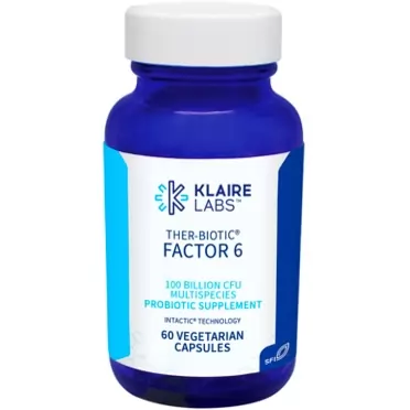 Klaire Labs Ther-Biotic Factor 6 Probiotic - Ultra-Strength 100 Billion CFU Probiotics for Men & Women - Supports Immune, Digestive & Colon Health - Hypoallergenic, Dairy Free (60 Caps / 2 Pack) 60 Count (Pack of 2)