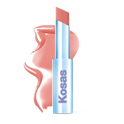 Kosas Wet Stick Moisturizing Shiny Sheer Lipstick with Ceramides, Hyaluronic acid, Peptides and Mango Butter - Soothes, Softens, and Moisturizes Lips – Hot Beach