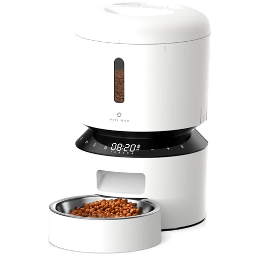 PETLIBRO Automatic Cat Feeder, Automatic Cat Food Dispenser with Freshness Preservation, 3L Timed Cat Feeders for Dry Food, Up to 50 Portions 6 Meals Per Day, Granary Pet Feeder for Cats, White