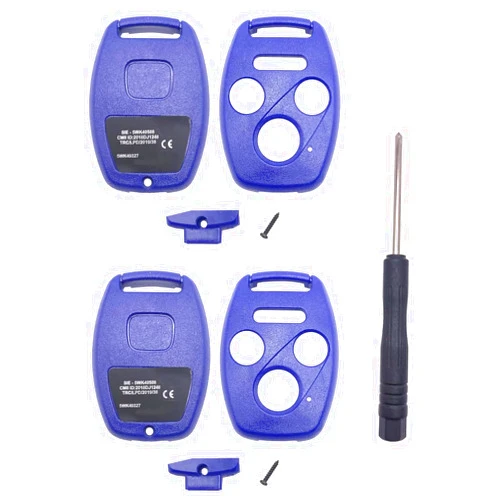 Horande Replacement Keyless Entry Key Fob Cover fit for Honda 2003-13 Accord 2005-2006 CR-V Ridgeline Civic Fit Odyssey Key Fob Case 3+1 Buttons (2PCS)