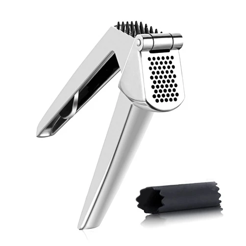 KITEXPERT Garlic Press, Premium Garlic Mincer with Ergonomic Grip Handle, Full zinc alloy Professional Garlic Presser Crusher, Sturdy Ginger Press for Nuts & Seeds, Easy to Clean and Dishwasher Safe