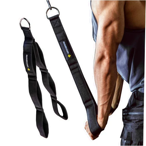 M MANUEKLEAR MANUEKLEAR Tricep Rope Cable Attachment Handles, Greater Range of Motion, Tricep Pull Down Rope for Push Downs, Crunches, Facepulls for Professional Gym