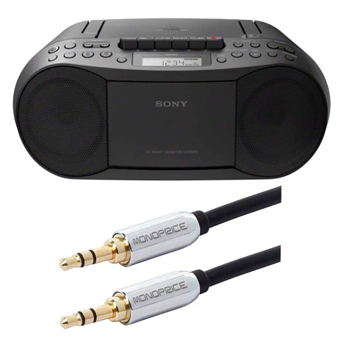Sony Cfds70-Blk CD/MP3 Cassette Boombox Home Audio Radio, Black, with AUX