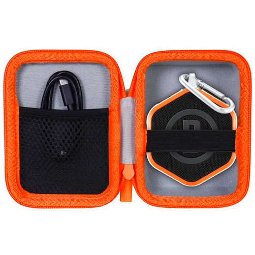 co2CREA Hard Case Compatible with Bushnell Golf Wingman Mini GPS Speaker (White/Orange)