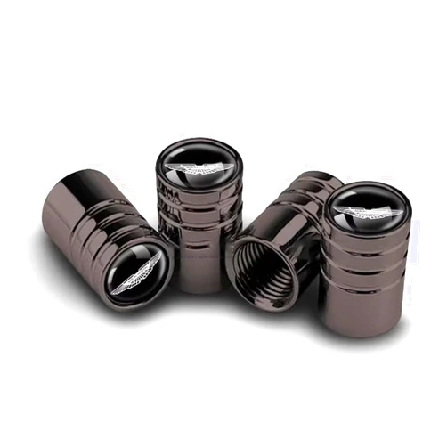 YBFUQ 4 Pieces Car Tire Valve Cap for Aston Martin DBX DB11 DBS Vantage DB9, Car Wheel Dust Cap for Stable Tire Pressure, Car Accessories,Black