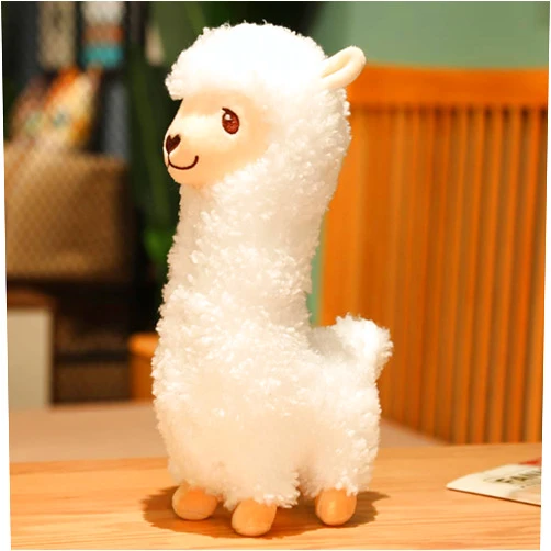 JPORSHU 17Inches Llama Stuffed Animal，Alpaca Plush Toy，Kawaii Llama Soft Pillow Dolls，for Girls Birthday Wedding Anniversary Presents Home Sofa Decor (White)