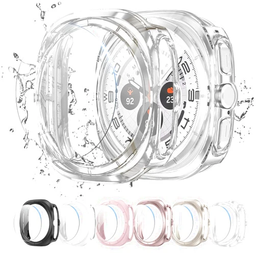 Cuteey 6+6 Pack for Samsung Galaxy Watch 7 Ultra Screen Protector Case 47mm, Hard PC Bumper Cover with Anti-Fog Tempered Glass Screen Protector for Galaxy Watch 7 Accessories Women 47mm