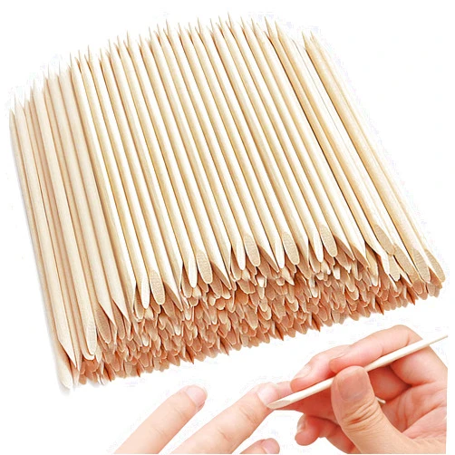 AMAHOMESA Orange Sticks for Nails, 200pcs 4.5 inch Wooden Cuticle Pusher Sticks Orange Wood Stick Nails for Manicure & Pedicure Nail Wooden Sticks Remover Manicure Pedicure Tool