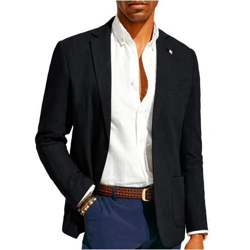 PJ PAUL JONES Mens Blazer Casual Cotton-Linen Sport Coat Lightweight 2 Button Unlined Suit Jackets