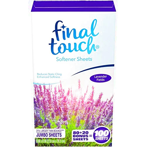 Final Touch Lavender Fields Fabric Softener Dryer, 100 Sheets, Count