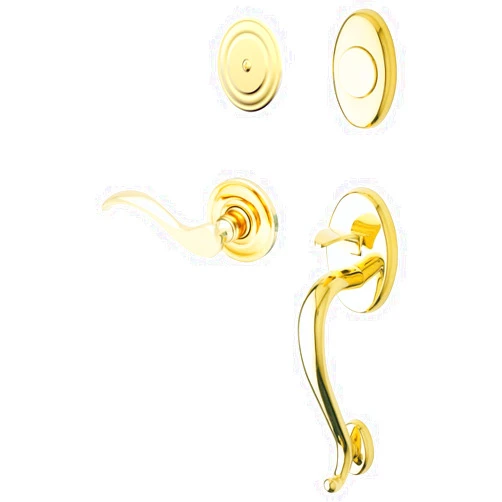 Baldwin 85315.003.RFD Logan Sectional Trim Right Hand Dummy Handleset with Wave Lever, Lifetime Polished Brass