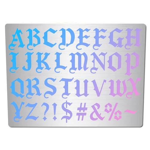 GORGECRAFT Gothic Font Lettering Stencils Old English Font Stainless Steel Stencils Reusable Alphabet Metal Stencil Journal Tool for Writing Painting Wood Burning Canvas Furniture Pyrography Engraving