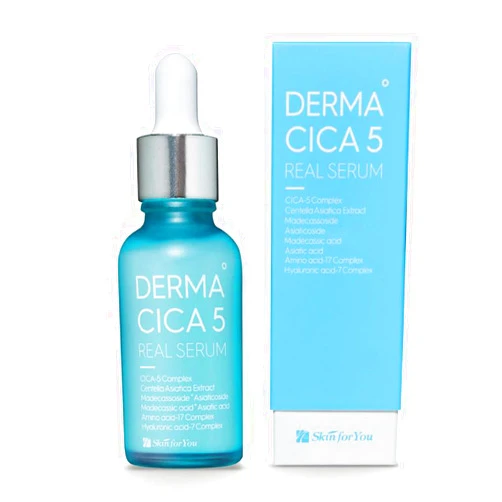 Skin For You Derma Cica5 Real Serum - Galactomyces 86% & Centella Extract - Daily Serum for Sensitive/Acne-Prone Skin