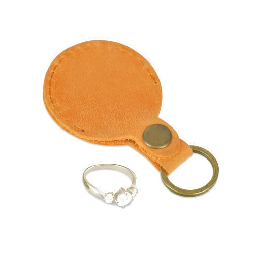 MAKYN Leather Keychain Ring Holder, Wedding Ring Travel Case, Engagement Ring Holder, Ring Pouch, Workout and Gym Ring Holder (Vintage Brown)