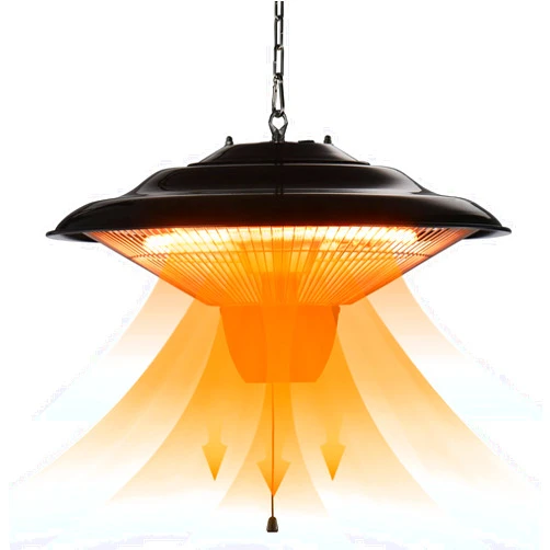 Air Choice Outdoor Heaters for Patio, 1500W Infrared Electric Patio Heater for Ceiling/Garage Use, Hanging Patio Heater with Adjustable Chain Length, Overheat Protection, Ideal for Outdoors and Garage