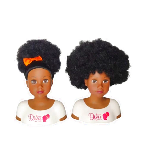 DONGHENG DOLLS Black African Brown Styling Head Doll (SIMBI-HD-02)