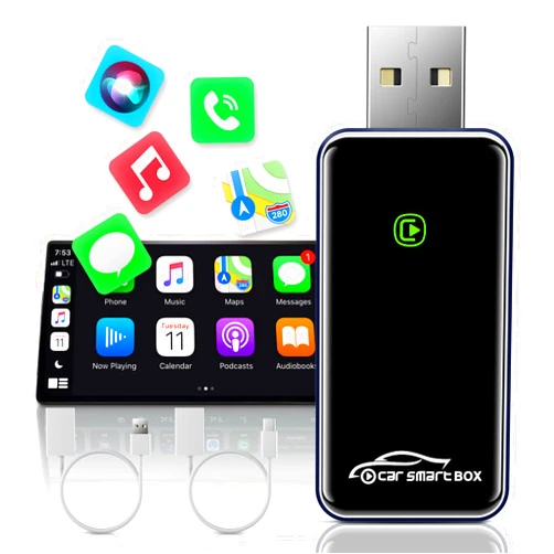 VENYSIS Wireless CarPlay Adapter for Apple, Converts Wired CarPlay to Wireless, Carplay Wireless Adapter for Navigation, Music, Convert Wired to Wireless CarPlay Fit for Cars from 2015 & iPhone iOS 10+