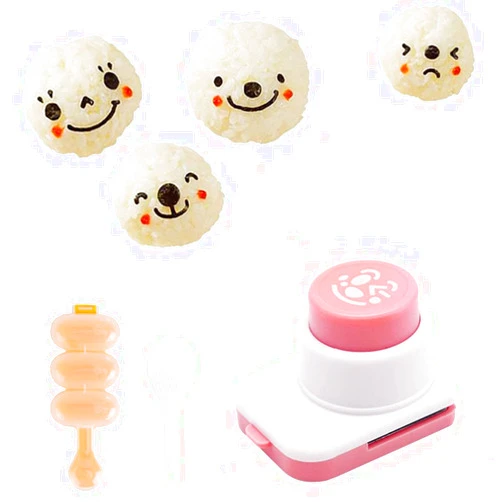 Liuxingran 3PCS/Set Cartoon Rice Ball Molds DIY Smiling Face Shape Sushi Maker Mould Seaweed Cutter Kitchen Bento Decoration Gadgets