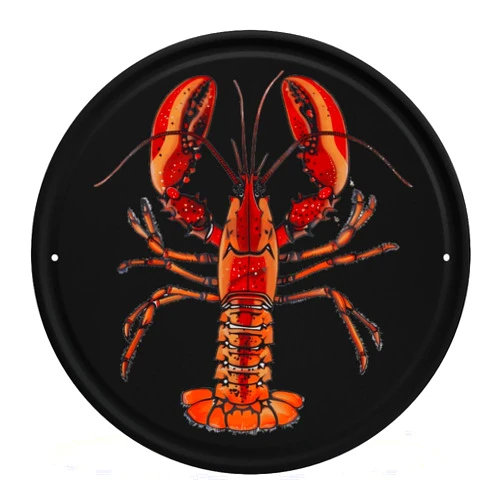 Generic Red Lobster Round Welcome Metal Tin Sign Painting Vintage Poster Plaque Decoration for Home Office Bar Wall