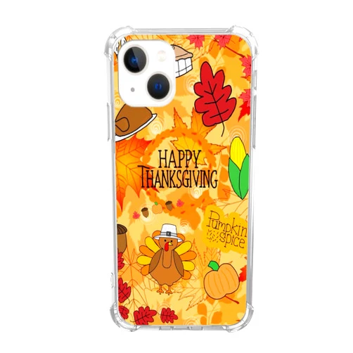 Veakgpligo Thanksgiving Case for iphone 14,Cute Turkey Fallen Leaves Cover Fit for iphone 14 for Women Men Girls,Unique Design TPU Bumper Protective Cover Case