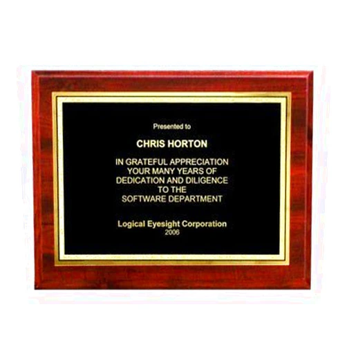 QuickTrophy Engraved Plaque - Economical 10x8 Cherry Finish