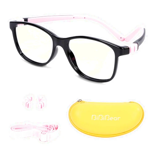 BiBiBear Toddler/Kids/Teens Glasses - Unbreakable TR90 Frame, 180° Flexible, Lightweight & Safe Glasses for Kids Age 2-15