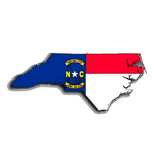 GFL Graphics North Carolina Map With North Carolina State Flag Decal Vinyl Bumper Sticker 5