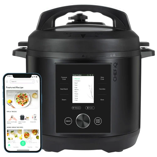 CHEF iQ Smart Pressure Cooker with WiFi and Built-in Scale - Easy-to-Use 10-in-1 Multicooker with 500+ Guided Recipes - Rice Cooker, Slow Cooker, Instant Meals for Foodies - 6 Quart - Family Size